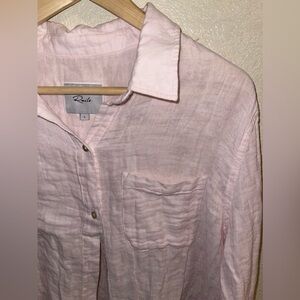 rails blush pink button down top
